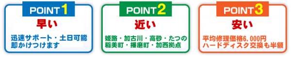 たつのパソコン修理安い